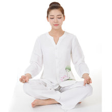 Load image into Gallery viewer, Women Yoga Clothes Sets Cotton Meditation Clothing Shirt and Pants 2pcs/set Chinese Dress