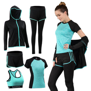 5-piece Yoga Serve Bodybuilding Suit Woman Autumn Winter Jogging Fitness Running Gym Workout Clothes Female Jacket Long Sleeve