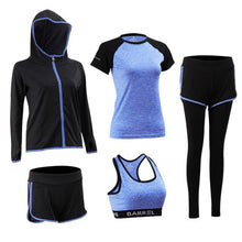 Load image into Gallery viewer, 5-piece Yoga Serve Bodybuilding Suit Woman Autumn Winter Jogging Fitness Running Gym Workout Clothes Female Jacket Long Sleeve