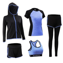 Load image into Gallery viewer, 5-piece Yoga Serve Bodybuilding Suit Woman Autumn Winter Jogging Fitness Running Gym Workout Clothes Female Jacket Long Sleeve
